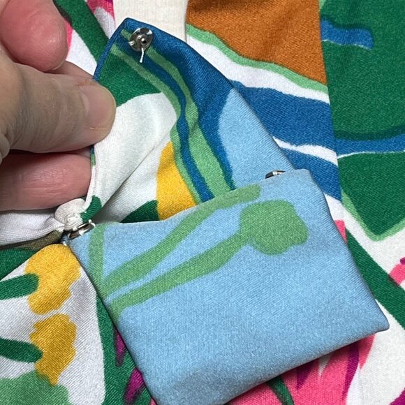 Vtg 70s Don Luis De España Cropped Blouse Bold Floral Size 8 Statement Piece - Picture 6 of 8